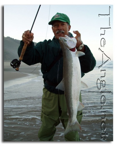 [Jose Silva, Fly Caught Steelhead from the Surf]