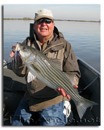 [Image, Dad with 8 pound Delta Striped Bass]