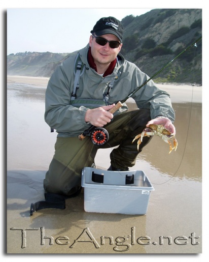 [Image: Jeff French with Fly-Caught Dungeness Crab]
